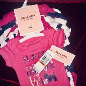 NWT 5 Piece Juicy Couture Onesies 0-3 Months